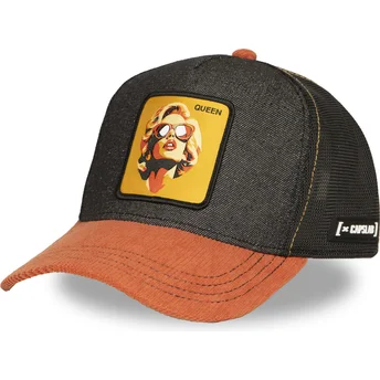 Gorra trucker negra y marrón Marilyn Monroe Queen FAM QUE Famous de Capslab