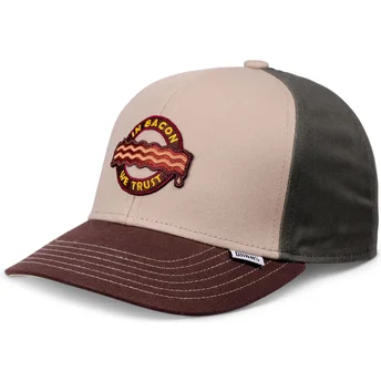Gorra curva multicolor snapback para niño Food Bacon Basic de Djinns