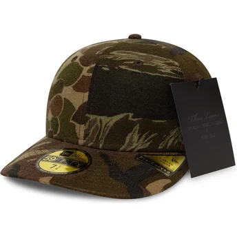 Gorra curva camuflaje ajustada 59FIFTY Pre-Curved Brushed Cotton Three Looms Woodland de New Era