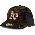 gorra-curva-negra-ajustada-59fifty-low-profile-floral-cord-three-looms-printed-corduroy-de-oakland-athletics-mlb-de-new-era