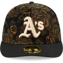 gorra-curva-negra-ajustada-59fifty-low-profile-floral-cord-three-looms-printed-corduroy-de-oakland-athletics-mlb-de-new-era