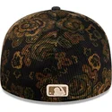 gorra-curva-negra-ajustada-59fifty-low-profile-floral-cord-three-looms-printed-corduroy-de-oakland-athletics-mlb-de-new-era