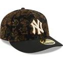 gorra-curva-negra-ajustada-59fifty-low-profile-floral-cord-three-looms-printed-corduroy-de-new-york-yankees-mlb-de-new-era