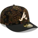 gorra-curva-negra-ajustada-59fifty-low-profile-floral-cord-three-looms-printed-corduroy-de-atlanta-braves-mlb-de-new-era