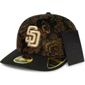 gorra-curva-negra-ajustada-59fifty-low-profile-floral-cord-three-looms-printed-corduroy-de-san-diego-padres-mlb-de-new-era