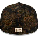 gorra-curva-negra-ajustada-59fifty-low-profile-floral-cord-three-looms-printed-corduroy-de-san-diego-padres-mlb-de-new-era