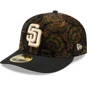gorra-curva-negra-ajustada-59fifty-low-profile-floral-cord-three-looms-printed-corduroy-de-san-diego-padres-mlb-de-new-era