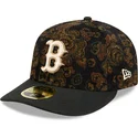 gorra-curva-negra-ajustada-59fifty-low-profile-floral-cord-three-looms-printed-corduroy-de-boston-red-sox-mlb-de-new-era