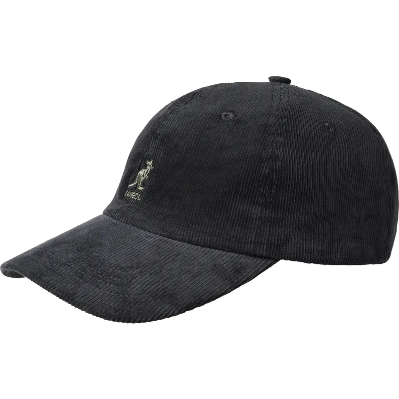 gorra-curva-negra-ajustable-cord-baseball-black-de-kangol