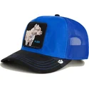 gorra-trucker-azul-y-negra-perro-pitbull-flex-pitbull-suede-the-farm-de-goorin-bros
