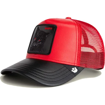 Gorra trucker roja y negra gato Misfit Courtside The Farm de Goorin Bros.