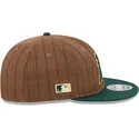 gorra-plana-marron-y-verde-ajustable-9fifty-retro-crown-wool-pinstripe-de-oakland-athletics-mlb-de-new-era