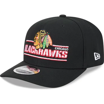 Gorra curva negra snapback 9SEVENTY Stretch Snap Stated de Chicago Blackhawks NHL de New Era