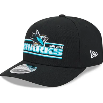 Gorra curva negra snapback 9SEVENTY Stretch Snap Stated de San Jose Sharks NHL de New Era