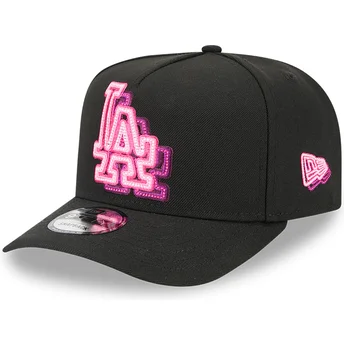 Gorra curva negra snapback 9FIFTY A Frame Neon de Los Angeles Dodgers MLB de New Era