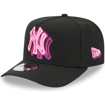 Gorra curva negra snapback 9FIFTY A Frame Neon de New York Yankees MLB de New Era