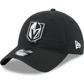 Gorra curva negra ajustable 9TWENTY Stamp de Vegas Golden Knights NHL de New Era
