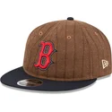 gorra-plana-marron-y-azul-marino-ajustable-9fifty-retro-crown-wool-pinstripe-de-boston-red-sox-mlb-de-new-era