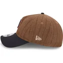 gorra-curva-marron-y-azul-marino-ajustable-9twenty-a-frame-wool-pinstripe-de-detroit-tigers-mlb-de-new-era