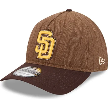 Gorra curva marrón ajustable 9TWENTY A Frame Wool Pinstripe de San Diego Padres MLB de New Era