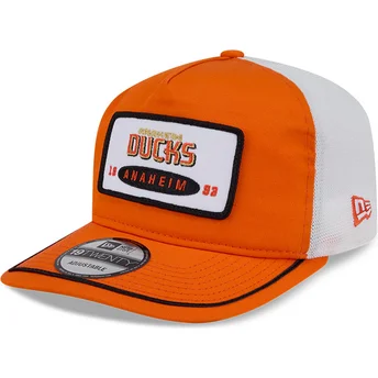 Gorra curva naranja y blanca snapback 19TWENTY Embroidered Patch de Anaheim Ducks NHL de New Era