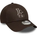 gorra-curva-marron-ajustable-9forty-outline-de-los-angeles-dodgers-mlb-de-new-era