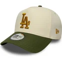 gorra-curva-beige-y-verde-snapback-9forty-e-frame-world-series-patch-de-los-angeles-dodgers-mlb-de-new-era