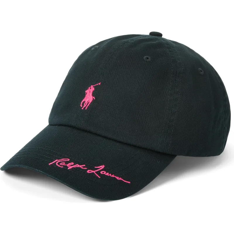 gorra-curva-negra-ajustable-pink-pony-twill-de-polo-ralph-lauren