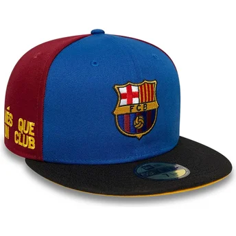Gorra plana azul y roja ajustada de FC Barcelona LALIGA 59FIFTY Mes Que Un Club de New Era