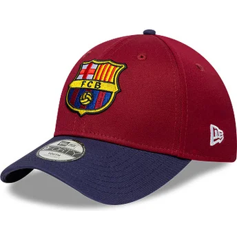 Gorra curva roja y azul ajustable para niño de FC Barcelona LALIGA 9FORTY Contrast de New Era