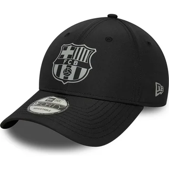 Gorra curva negra ajustable de FC Barcelona LALIGA 9FORTY Reflective de New Era