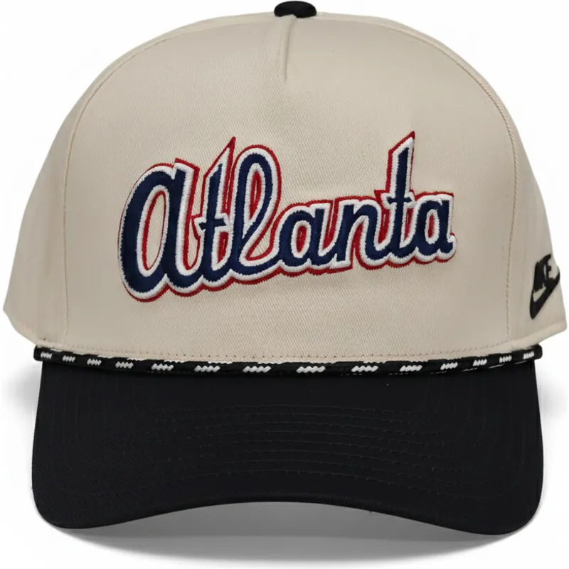 gorra-curva-beige-y-negra-snapback-rise-structured-de-atlanta-braves-mlb-de-nike