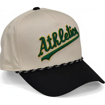 Gorra curva beige y negra snapback Rise Structured de Oakland Athletics MLB de Nike