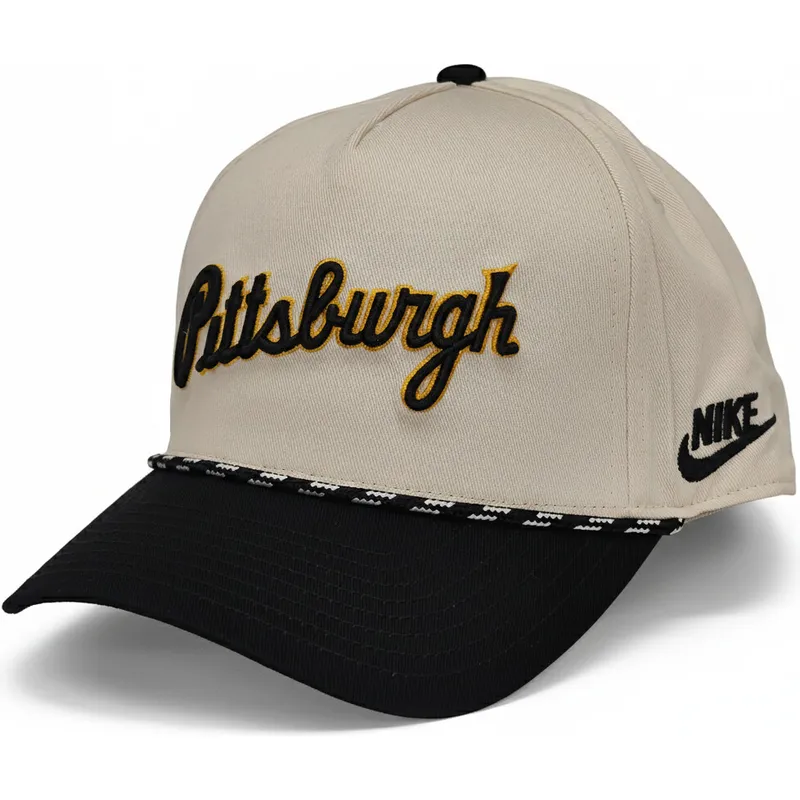gorra-curva-beige-y-negra-snapback-rise-structured-de-pittsburgh-pirates-mlb-de-nike