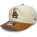 gorra-curva-beige-y-marron-ajustable-9fifty-a-frame-suede-visor-de-los-angeles-dodgers-mlb-de-new-era