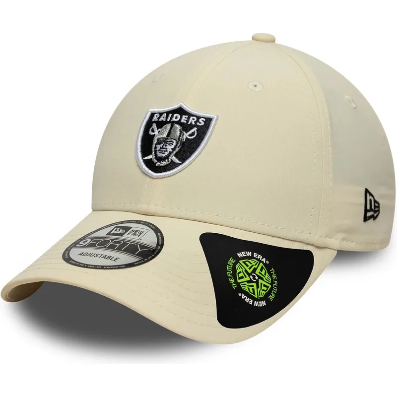 gorra-curva-beige-ajustable-9forty-recycled-midi-de-las-vegas-raiders-nfl-de-new-era