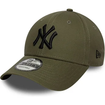 Gorra curva verde ajustable con logo negro 9FORTY League Essential de New York Yankees MLB de New Era