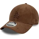 gorra-curva-marron-ajustable-con-logo-marron-9forty-m-crown-cord-de-los-angeles-dodgers-mlb-de-new-era
