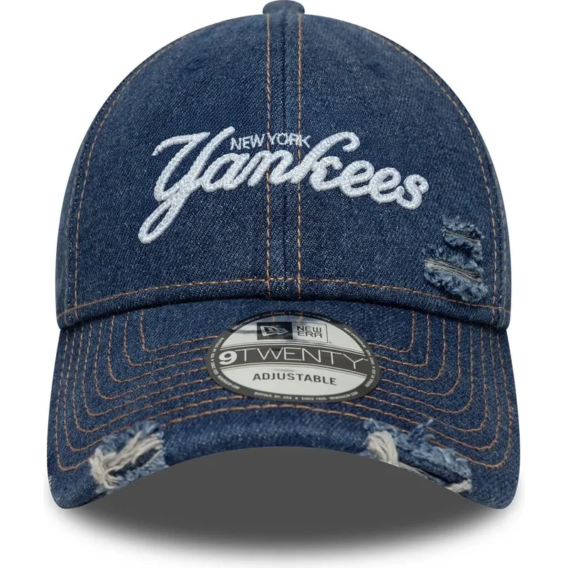 gorra-curva-azul-ajustable-9twenty-denim-distress-de-new-york-yankees-mlb-de-new-era