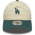 gorra-curva-beige-y-verde-ajustable-9twenty-mini-washed-de-los-angeles-dodgers-mlb-de-new-era
