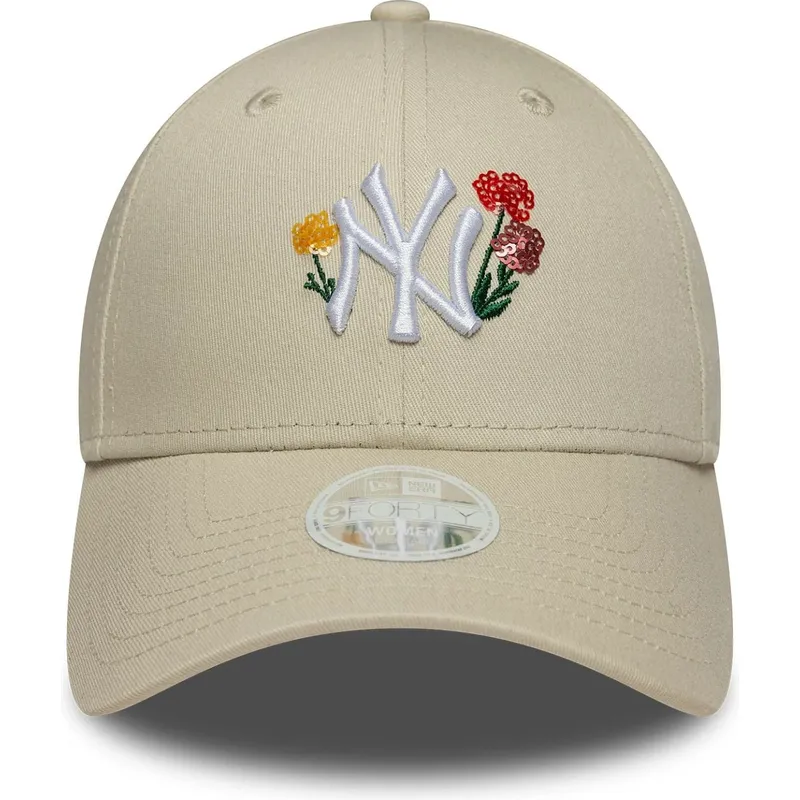 gorra-curva-beige-ajustable-para-mujer-9forty-floral-icon-de-new-york-yankees-mlb-de-new-era