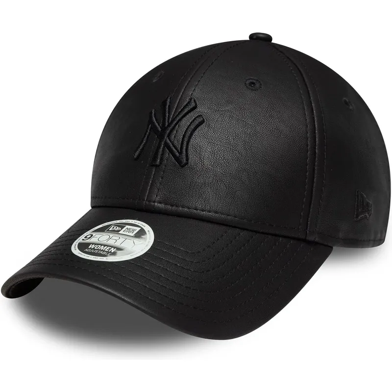 gorra-curva-negra-ajustable-con-logo-negro-para-mujer-9forty-pu-de-new-york-yankees-mlb-de-new-era