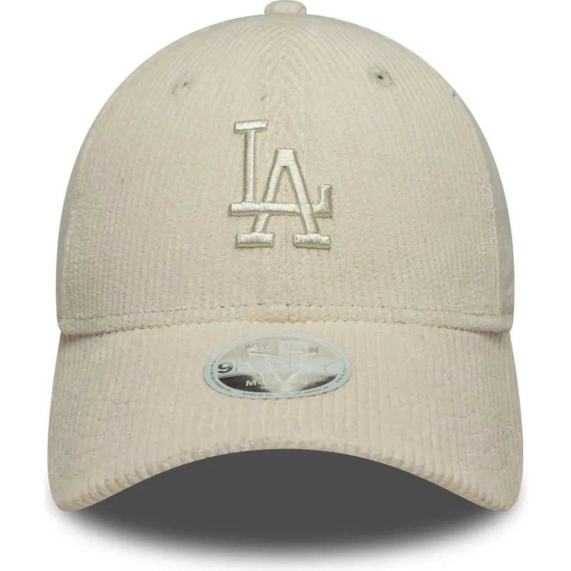 gorra-curva-beige-ajustable-con-logo-beige-para-mujer-9forty-m-crown-pastel-cord-de-los-angeles-dodgers-mlb-de-new-era