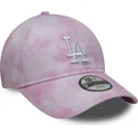 gorra-curva-rosa-ajustable-para-nino-9twenty-tie-dye-de-los-angeles-dodgers-mlb-de-new-era