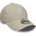gorra-curva-beige-ajustable-9twenty-linen-de-new-york-yankees-mlb-de-new-era