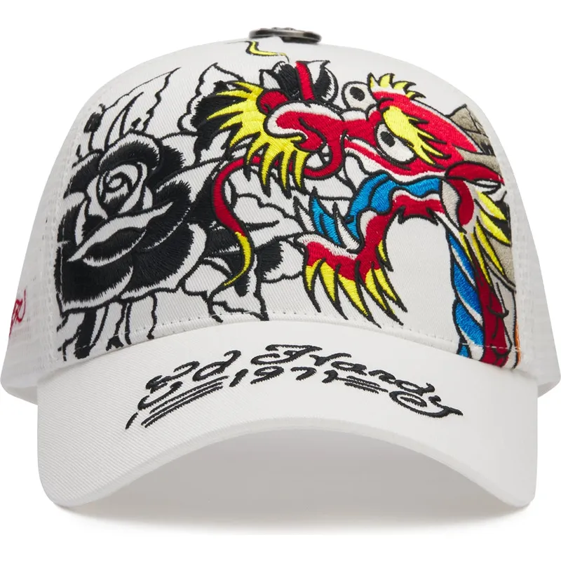 gorra-trucker-blanca-1971-dragon-and-roses-de-ed-hardy