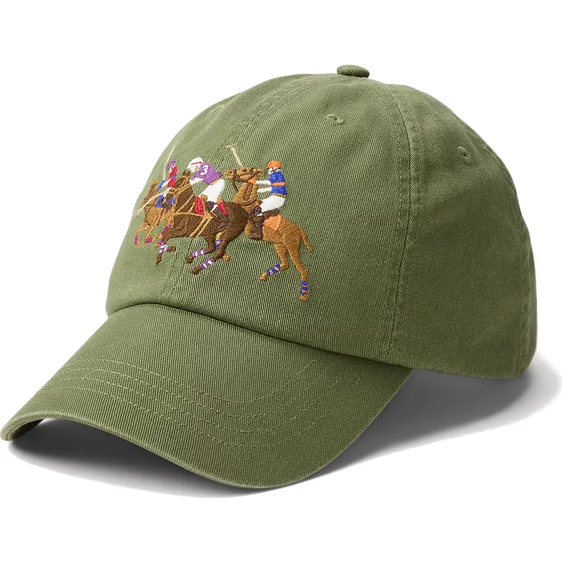 gorra-curva-verde-ajustable-twill-triple-pony-de-polo-ralph-lauren