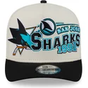 gorra-curva-beige-y-negra-snapback-9fifty-a-frame-classic-de-san-jose-sharks-nhl-de-new-era