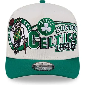 Gorra curva beige y verde snapback 9FIFTY A Frame Classic de Boston Celtics NBA de New Era