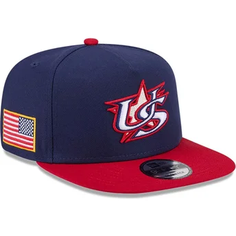 Gorra plana azul marino y roja snapback 9FIFTY A Frame USA 2026 World Baseball Classic de New Era
